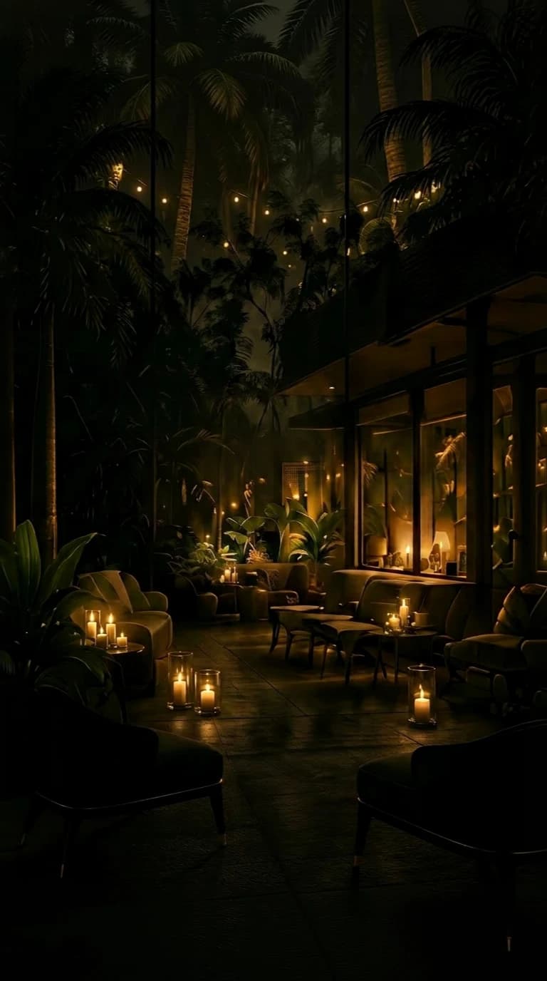 A community gathering on an arched bridge connecting garden terraces above a serene river valley of conscious living spaces